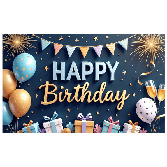 Decorative Design Birthday Party Banner Colorful Theme Happy Birthday Banner for Birthday Party Indoor Decoration Party Celebration