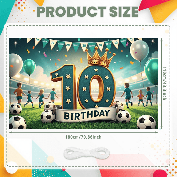 Decorative Design Birthday Party Banner Soccer Theme Kids Birthday Happy Banner for Birthday Party Kids Party Indoor Decoration