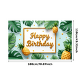 thumbnail image 1 of Decorative Design Birthday Party Banner Tropical Theme Pineapple Leaf Decoration Happy Birthday Banner for Summer Party Celebration Indoor Decoration, 1 of 8
