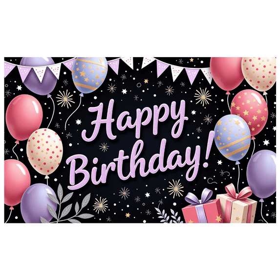 Decorative Design Birthday Party Banner with Colorful Theme for Birthday Party Indoor Decoration Holiday Celebration