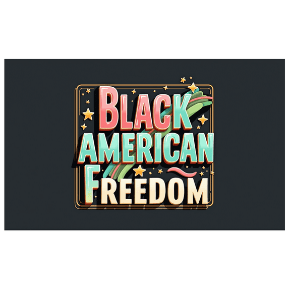 Decorative Design Black American Freedom Colorful Theme Freedom Celebration Equality Awareness for Cultural Events Memorial Day Independence Day