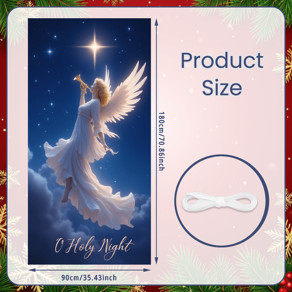 Decorative Design Christmas Angel Theme Religious Night Sky Banner for Church Events Holiday Decor Home Decoration