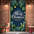 thumbnail image 1 of Decorative Design Christmas Banner Green Fir Golden Stars Merry Celebration for Holiday Party Indoor Decoration Winter Festivities, 1 of 9