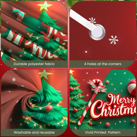 Decorative Design Christmas Banner Holiday Tree Candy Cane for Christmas Party Decoration Indoor Celebration Winter Event