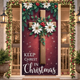 thumbnail image 1 of Decorative Design Christmas Banner Religious Theme Holiday Decoration Keep Christ in Christmas Banner for Church Event Indoor Decoration Religious Gathering, 1 of 9