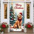 thumbnail image 1 of Decorative Design Christmas Banner with Red Car and Golden Retrievers for Holiday Celebration Winter Festive Event, 1 of 9
