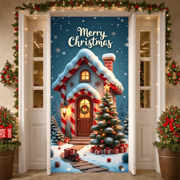 Decorative Design Christmas House Snowflake Pattern Christmas Tree Gift Boxes for Holiday Celebration Indoor Decoration Party Event