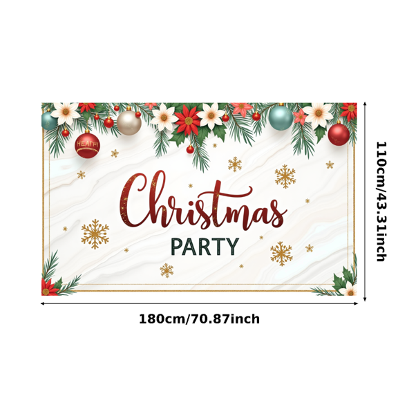 Decorative Design Christmas Party Banner Festive Decoration Holiday Celebration Backdrop for Indoor Decoration Party Celebration Seasonal Event