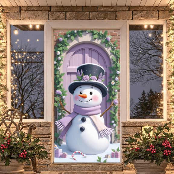 Decorative Design Christmas Snowman Holiday Banner for Winter Decoration Kids Party Celebration