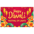 thumbnail image 1 of Decorative Design Diwali Banner Colorful Theme Festival of Lights Polyester Material Floral Design for Indian Festival Home Decoration Outdoor Celebration, 1 of 8