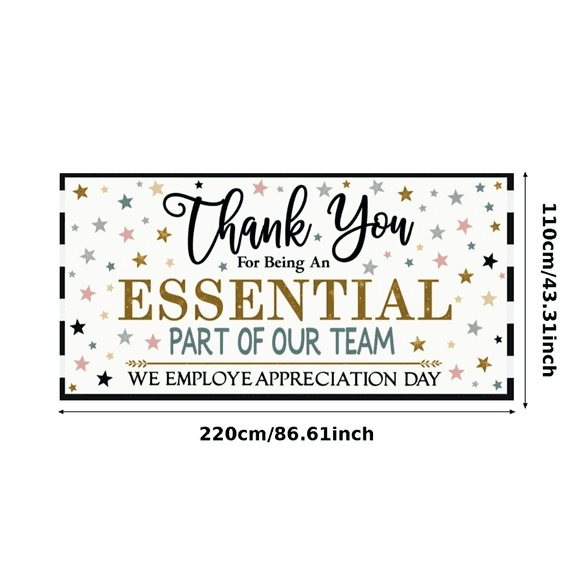 Decorative Design Employee Appreciation Banner Thank You Banner Essential Part of Team Banner for Corporate Events Office Celebrations Indoor Decorations