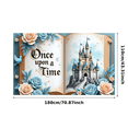 thumbnail image 1 of Decorative Design Fairy Tale Banner Floral Elements Castle Illustration Photobook Fantasy Theme for Storytelling Events Wedding Indoor Decoration, 1 of 7