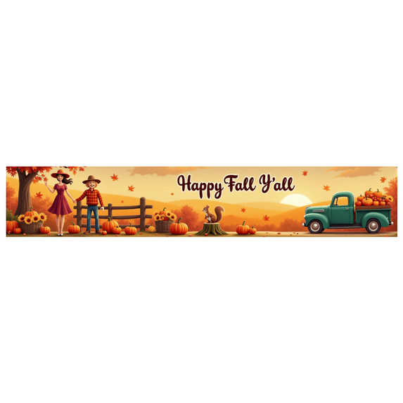 Decorative Design Fall Banner Seasonal Decoration Happy Fall Y'all for Autumn Celebration Indoor Decoration Outdoor Decoration