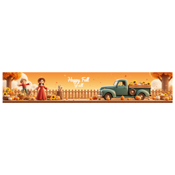 Decorative Design Fall Banner Seasonal Decoration Happy Fall Y'all for Autumn Celebration Indoor Decoration Outdoor Decoration