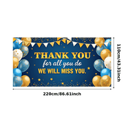 Decorative Design Farewell Banner Colorful Theme Appreciation Banner Balloon Decoration Golden Stars Glitter Decoration We Will Miss You Banner for Retirement Party Indoor Decoration Outdoor Event