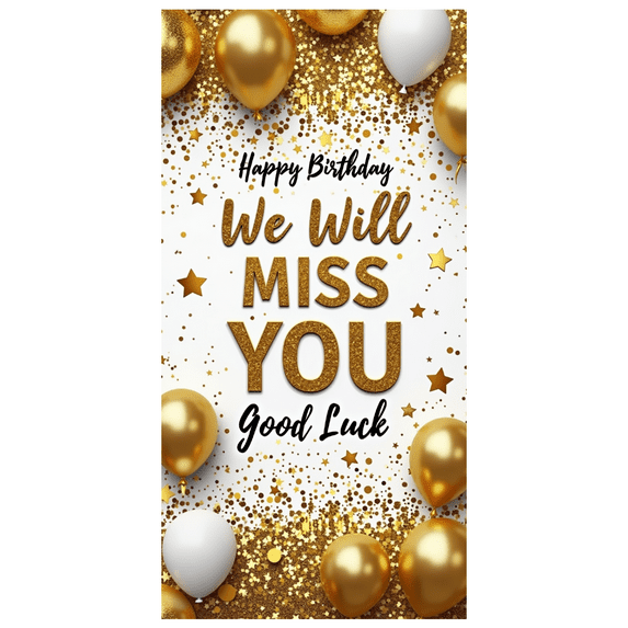 Decorative Design Farewell Banner Glitter Gold Theme Balloon Decoration for Farewell Party Retirement Celebration Indoor Event
