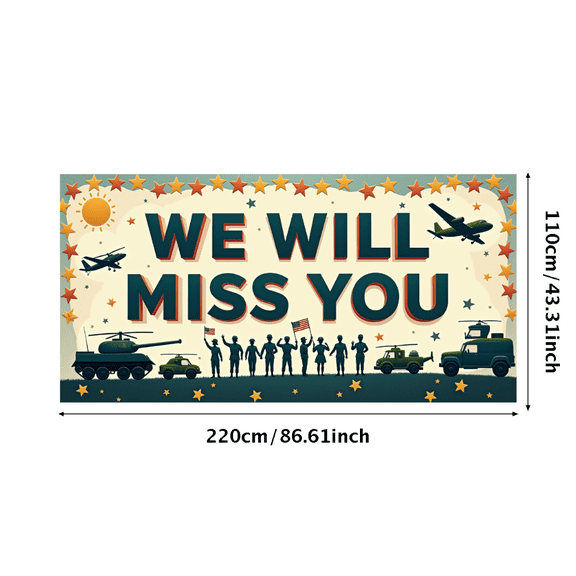 Decorative Design Farewell Banner Military Theme Appreciation Banner for Farewell Party Retirement Ceremony Military Event
