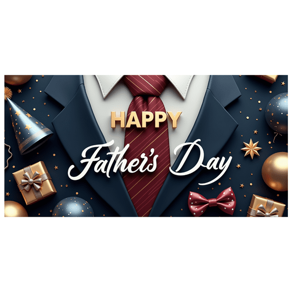 Decorative Design Father's Day Banner Elegant Style Gift Decorations Formal Occasion Blue Theme for Father's Day Celebration Indoor Event Party Decoration