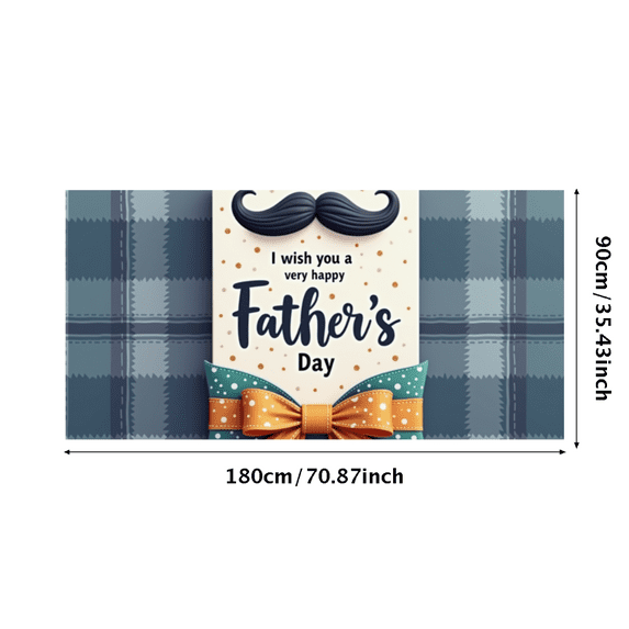 Decorative Design Father's Day Banner Mustache Theme Polyester Material for Indoor Decoration Holiday Celebration Event Decoration