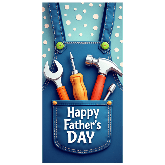 Decorative Design Father's Day Banner Tool Theme Durable Material Celebration Decoration Handy Tools for Father's Day Celebration Indoor Decoration Event