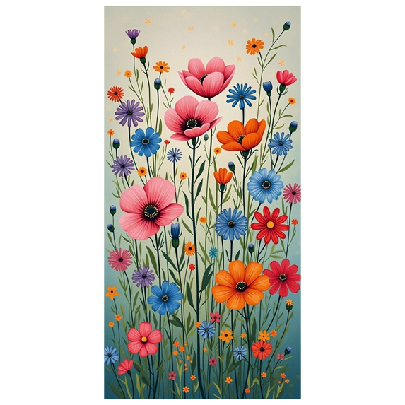 Decorative Design Floral Banner Colorful Pattern Spring Theme for Garden Party Wedding Ceremony Nature Celebration