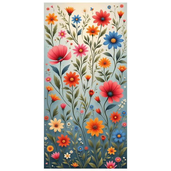 Decorative Design Floral Banner Colorful Pattern Spring Theme for Garden Party Wedding Ceremony Nature Celebration