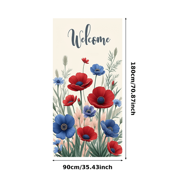Decorative Design Floral Welcome Banner Colorful Flowers Elegant Style for Home Decoration Party Event