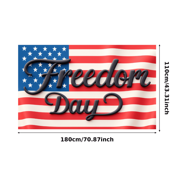 Decorative Design Freedom Day Banner American Flag Theme Independence Day Celebration Polyester Material USA Patriotic Decoration for National Holiday Outdoor Indoor Events