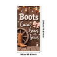 thumbnail image 1 of Decorative Design Gender Reveal Banner Pink Bow Western Boots Wooden Background for Baby Shower Party Country Celebration Event Decoration, 1 of 7