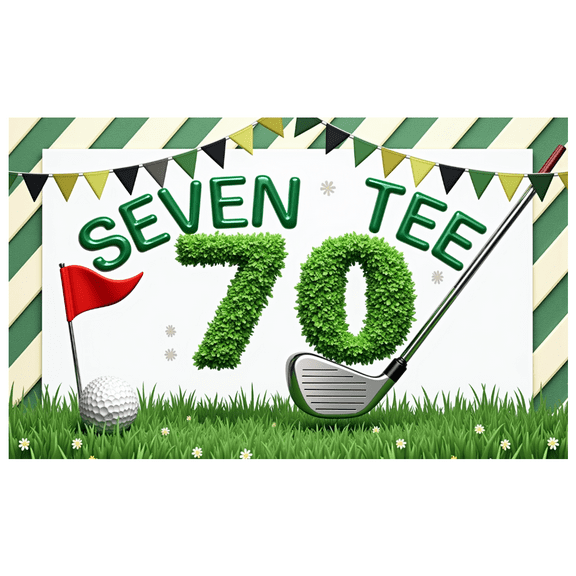 Decorative Design Golf Birthday Banner Number 70 Party Decoration Grass Theme Celebration Banner for Outdoor Party Golf Event Birthday Celebration