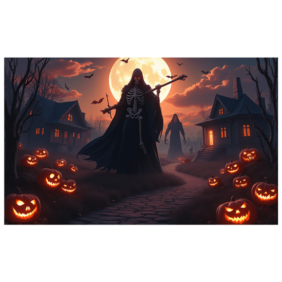 Decorative Design Halloween Banner Gothic Theme Pumpkin Decoration Spooky Scene for Halloween Party Indoor Celebration Outdoor Decor