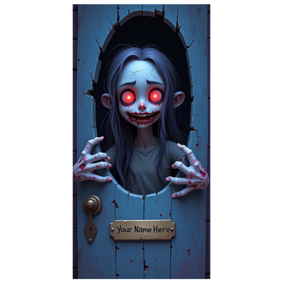 Decorative Design Halloween Banner Spooky Theme Door Decoration Horror Scary Prop for Halloween Party Haunted House Event Decoration