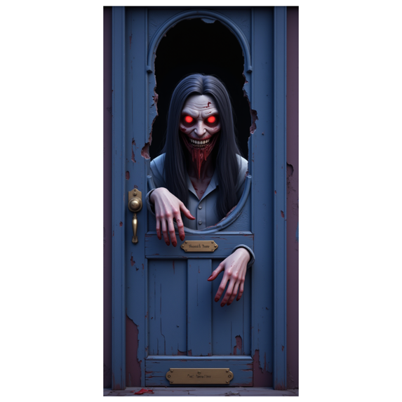 Decorative Design Halloween Banner Spooky Theme Door Decoration Horror Scary Prop for Halloween Party Haunted House Event Decoration