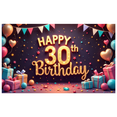 thumbnail image 1 of Decorative Design Happy 30th Birthday Banner Colorful Theme Party Backdrop for Birthday Party Indoor Decoration Celebration, 1 of 7
