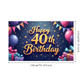 thumbnail image 1 of Decorative Design Happy 40th Birthday Banner Colorful Theme Balloon Decoration for Birthday Party Indoor Event Holiday Celebration, 1 of 7