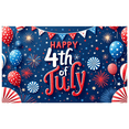 thumbnail image 1 of Decorative Design Happy 4th of July Balloon Banner Patriotic Colors Festive Elements for Independence Day Party Celebration Holiday Event, 1 of 7