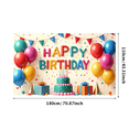 thumbnail image 1 of Decorative Design Happy Birthday Balloon Celebration Banner for Birthday Party Indoor Decoration Photo Shoot, 1 of 8