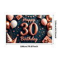 thumbnail image 1 of Decorative Design Happy Birthday Banner Balloon Decoration 30th Birthday Event Banner for Birthday Party Indoor Decoration Party Celebration, 1 of 8