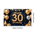 thumbnail image 1 of Decorative Design Happy Birthday Banner Balloon Decoration 30th Birthday Event Banner for Birthday Party Indoor Decoration Party Celebration, 1 of 7
