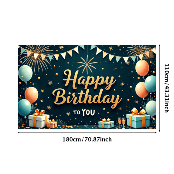 Decorative Design Happy Birthday Banner Balloon Decoration Birthday Party Backdrop for Birthday Party Event Decoration Indoor