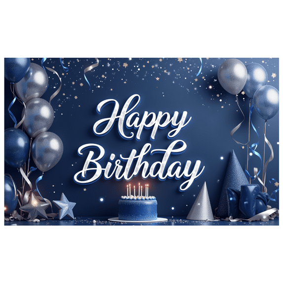 Decorative Design Happy Birthday Banner Balloon Decoration Birthday Party Cake Decoration Celebration Banner for Kids Party Indoor Decoration Photo Shoot