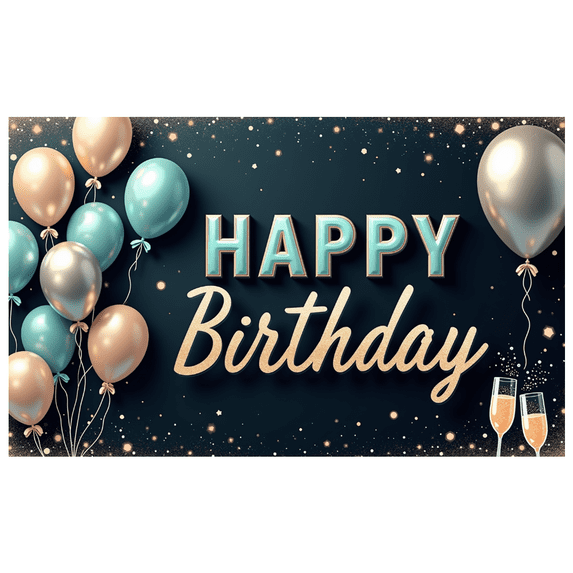 Decorative Design Happy Birthday Banner Balloon Decoration Celebration Banner for Birthday Party Indoor Decoration Photo Shoot