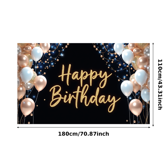 Decorative Design Happy Birthday Banner Balloon Decoration Party Backdrop for Birthday Party Event Decoration Indoor Celebration