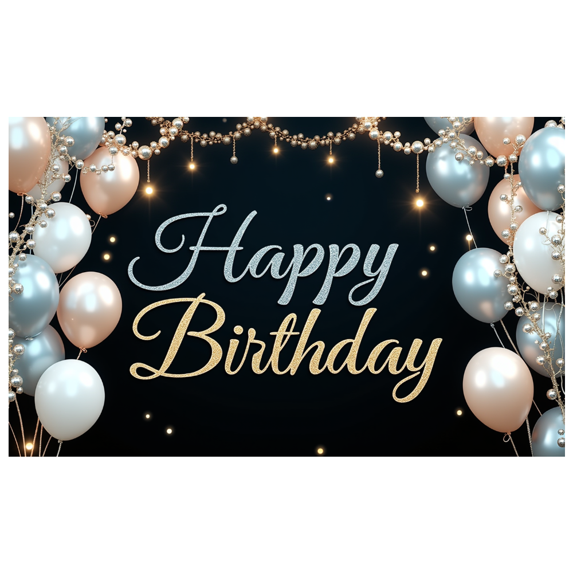 Decorative Design Happy Birthday Banner Balloon Decoration Party Backdrop for Birthday Party Event Decoration Indoor Celebration