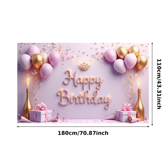 Decorative Design Happy Birthday Banner Colorful Balloons Birthday Celebration Photography Backdrop for Birthday Party Indoor Decoration Event Celebration