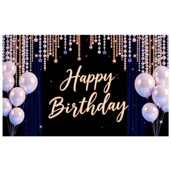 Decorative Design Happy Birthday Banner Colorful Balloons Birthday Party Backdrop for Birthday Party Indoor Decoration Event Celebration