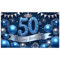 thumbnail image 1 of Decorative Design Happy Birthday Banner Colorful Theme 50th Birthday Party Milestone Celebration Balloon Decoration Festive Background for Birthday Party Indoor Decoration Photo Shoot, 1 of 8