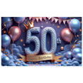 thumbnail image 1 of Decorative Design Happy Birthday Banner Colorful Theme 50th Birthday Party Milestone Celebration Balloon Decoration Festive Background for Birthday Party Indoor Decoration Photo Shoot, 1 of 6