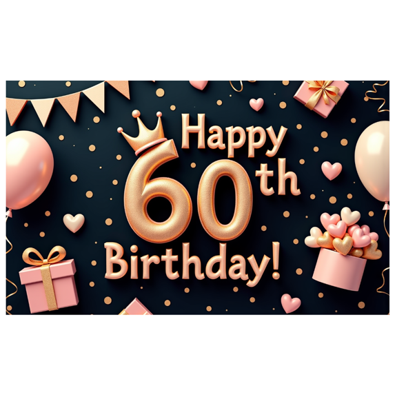 Decorative Design Happy Birthday Banner Colorful Theme Milestone Celebration Banner Royal Crown Birthday Party Balloon Decoration for Birthday Party Celebration Indoor Decoration