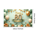 thumbnail image 1 of Decorative Design Happy Birthday Banner Golden Theme 80th Birthday Party Decoration for Birthday Party Event Celebration Milestone Celebration Indoor Decoration, 1 of 7